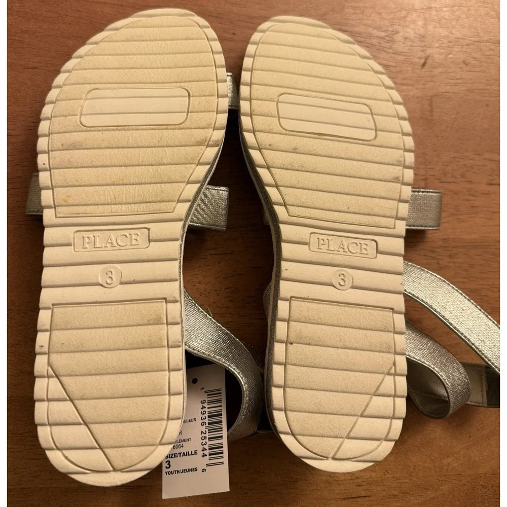 The Children's Place‎ Girls Ankle Strap Sandals Silver Size 3 NWT